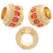 Perle rondelle strassée 7x6 mm - Doré - Hyacinth x1|raw }}