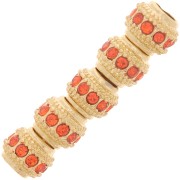 Perle rondelle strassée 7x6 mm - Doré - Hyacinth x1