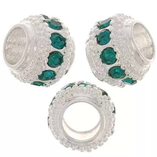 Perle rondelle strassée 7x6 mm - Argenté - Veraman x1