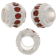 Perle rondelle strassée 7x6 mm - Argenté - Topaz x1|raw }}