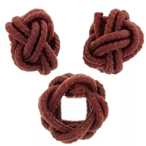 Perles effet noeud en fil nylon 7x5 mm - Marron x6