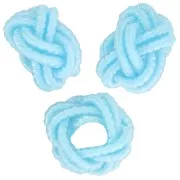 Perles effet noeud en fil nylon 7x5 mm - Bleu clair x6