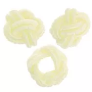 Perles effet noeud en fil nylon 7x5 mm - Jaune pâle x6
