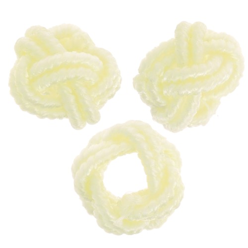 Perles effet noeud en fil nylon 7x5 mm - Jaune pâle x6