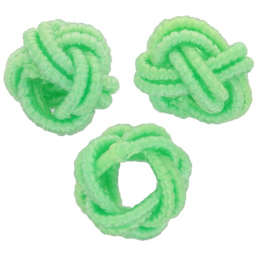 Perles effet noeud en fil nylon 7x5 mm - Vert clair x6