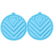 Moule silicone - boucles d'oreilles ronde évidé - résine époxy & poudre céramique