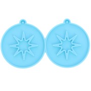 Moule silicone - boucles d'oreilles ronde - motif étoile évidée - résine époxy|raw }}