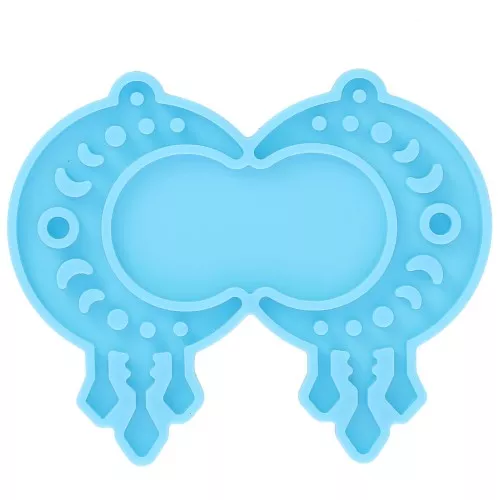 Moule silicone - boucles d'oreilles lune - motif lunaires - résine époxy