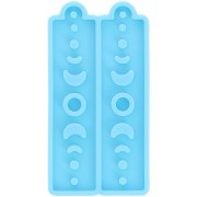 Moule silicone - boucles d'oreilles rectangle motif lunaires - résine époxy|raw }}