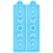 Moule silicone - boucles d'oreilles rectangle motif lunaires - résine époxy