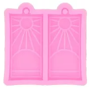 Moule silicone - boucles d'oreilles rectangle - motif soleil - pour résine époxy