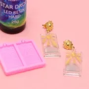 Moule silicone - boucles d'oreilles rectangle - motif soleil - pour résine époxy