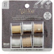 Assortiment de 6 fils de cuivre semi-dur anti-ternissement - Doré et Argenté x1.8m