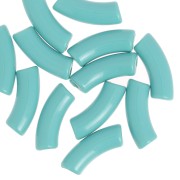 Perles tube incurvé en acrylique opaque 35x11 mm - Vert d'eau x6