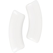 Perles tube incurvé 35x11 mm en acrylique opaque - Crème x6