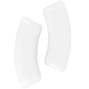 Perles tube incurvé en acrylique opaque 35x11 mm - Crème x6