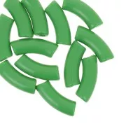 Perles tube incurvé 35x11 mm en acrylique opaque - Vert x6