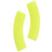 Perles tube incurvé 32x8 mm en acrylique opaque - Jaune fluo x6