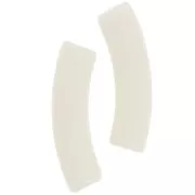 Perles tube incurvé 32x8 mm en acrylique opaque - Ivoire x6