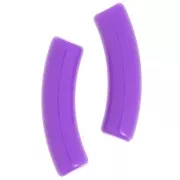 Perles tube incurvé 32x8 mm en acrylique opaque - Violet foncé x6