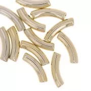 Perles tube incurvé 32x8 mm en acrylique opaque - Doré x6