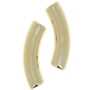 Perles tube incurvé 32x8 mm en acrylique opaque - Doré x6