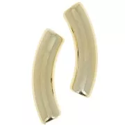 Perles tube incurvé 32x8 mm en acrylique opaque - Doré x6