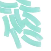 Vert d'eau - Perles tube incurvé en acrylique transparent 32x8 mm - Marbré Vert d'eau x6 Perles tube incurvé en acrylique transparent 32x8 mm - Marbré Vert d'eau x6