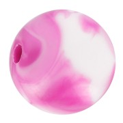 Perles rondes 8 mm en acrylique - Marbré Blanc - Fuchsia x20|raw }}