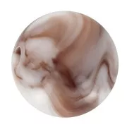 Perles rondes 8 mm en acrylique - Marbré Blanc - Marron x20