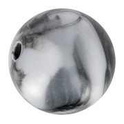 Perles rondes 8 mm en acrylique - Marbré Blanc - Noir x20|raw }}