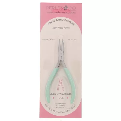 Pince à bec coudé 11.5 cm by Perles&Co - Mint pailleté x1