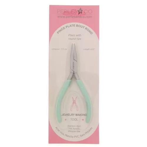 Pince plate bouts ronds 11.5 cm by Perles&Co - Mint pailleté x1