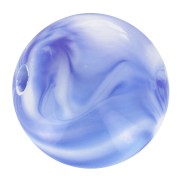 Perles rondes 10 mm en acrylique - Marbré Blanc - Bleu foncé x15|raw }}