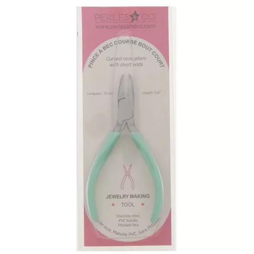 Pince à bec coudé bouts courts avec ressort 13 cm by Perles&Co - Mint x1