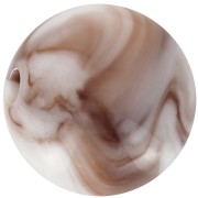 Perles rondes 12 mm en acrylique - Marbré Blanc - Marron x10