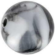 Perles rondes 12 mm en acrylique - Marbré Blanc - Noir x10|raw }}