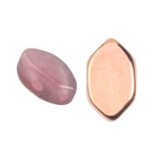 Perles en verre Paros® par Puca® 7x4 mm - Light Rose Opal Capri Gold x10g