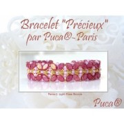 Perles en verre Paros® par Puca® 7x4 mm - Light Rose Opal Capri Gold x10g