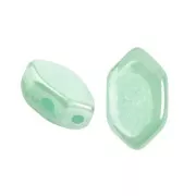 Perles en verre Paros® par Puca® 7x4 mm - Green Aqua Opal Luster x10g