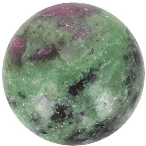 Cabochon rond 14 mm en pierre gemme - Rubis Zoisite x1