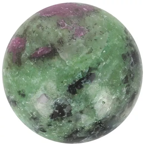 Cabochon rond 14 mm en pierre gemme - Rubis Zoisite x1