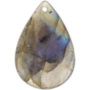 Pendentif poire 30x20 mm en pierre gemme - Labradorite x1|raw }}
