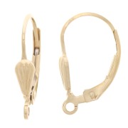 Dormeuses avec anneau ouvert 17 mm - motif coquillage - Gold filled (or laminé) x2