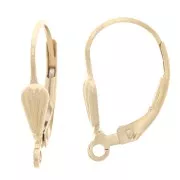 Dormeuses avec anneau ouvert 17 mm - motif coquillage - Gold filled (or laminé) x2