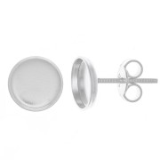 Clous d'oreilles pour cabochon fond plat 8 mm - Argent 925 x2|raw }}