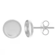 Clous d'oreilles pour cabochon fond plat 8 mm - Argent 925 x2