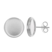 Clous d'oreilles pour cabochon fond plat 10 mm - Argent 925 x2|raw }}
