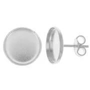 Clous d'oreilles pour cabochon fond plat 12 mm - Argent 925 x2