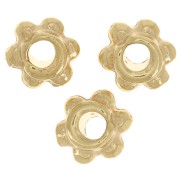 Perles rondelles effet fleur 5 mm - Doré à l'or fin x10|raw }}